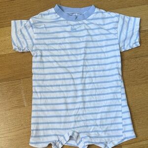 Nike Light Blue Striped Baby Bodysuit